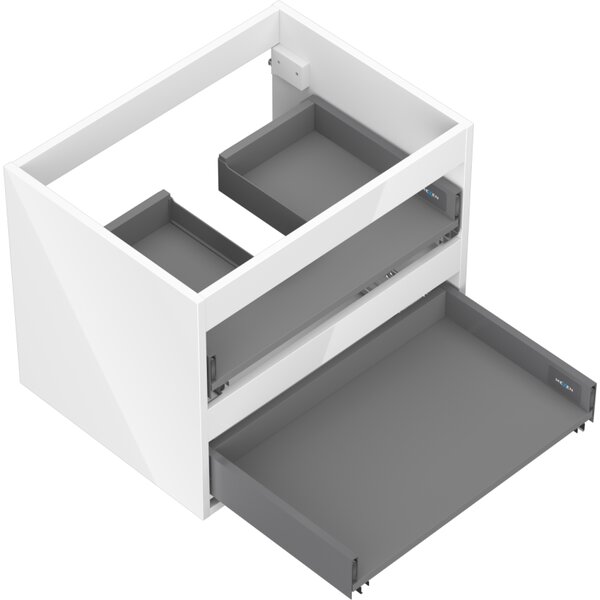 Mexen Box-A, dulap suspendat 60 cm, 2 sertare, alb lucios, 91AX0-0600-470-2-00