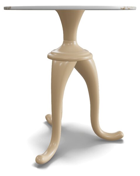 Masuta cafea SNAKE, alb cu efect de marmura/auriu, ceramica/metal, 48x