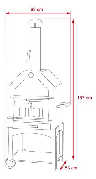 Grătar multifuncțional de grădină, afumătoare și cuptor de pizza ITALIA