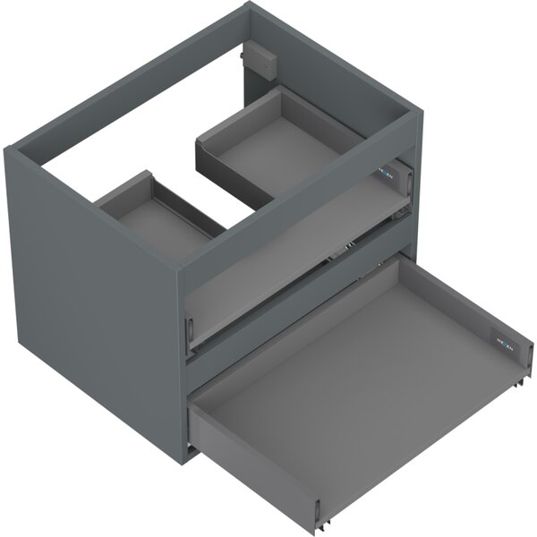 Mexen Box-A, dulap suspendat 60 cm, 2 sertare, grafit mat, 91AX0-0600-470-2-66
