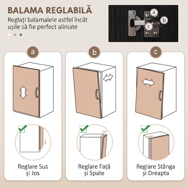HOMCOM Dulap Bucătărie Înalt cu 4 Uși, Sertar Mare, Polițe Reglabile, 70,8 x 34 x 180 Cm, Negru | Aosom Romania