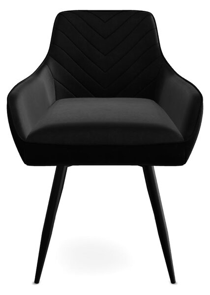 Scaun SERVIO, negru - Bluvel 19, stofa catifelata/metal, 55x58x88 cm