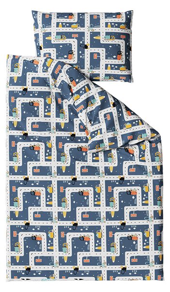 Lenjerie de pat din bumbac Culoare albastru, ROADS