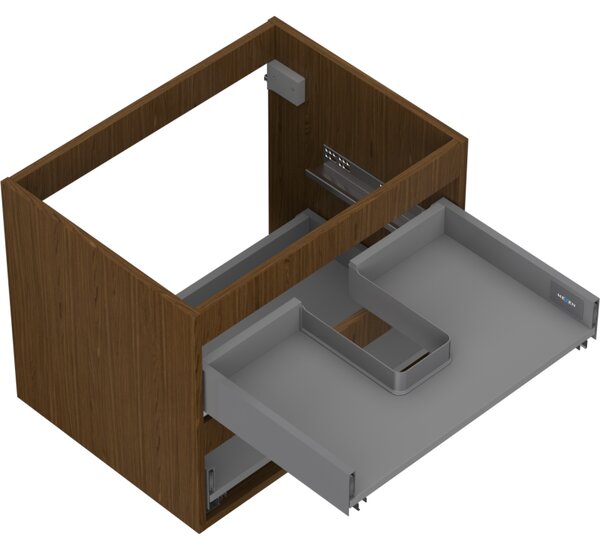 Mexen Box-A, dulap suspendat 60 cm, 2 sertare, nuc, 91AX0-0600-470-2-86