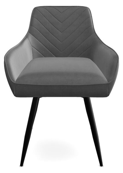 Scaun SERVIO, gri - Bluvel 14, stofa catifelata/metal, 55x58x88 cm