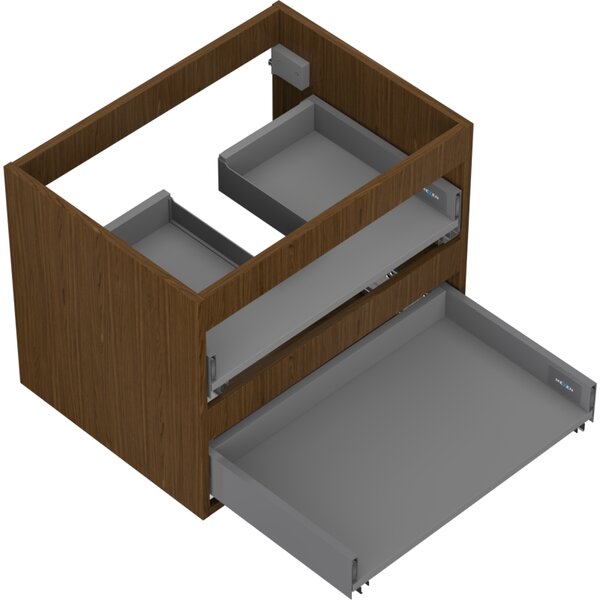 Mexen Box-A, dulap suspendat 60 cm, 2 sertare, nuc, 91AX0-0600-470-2-86