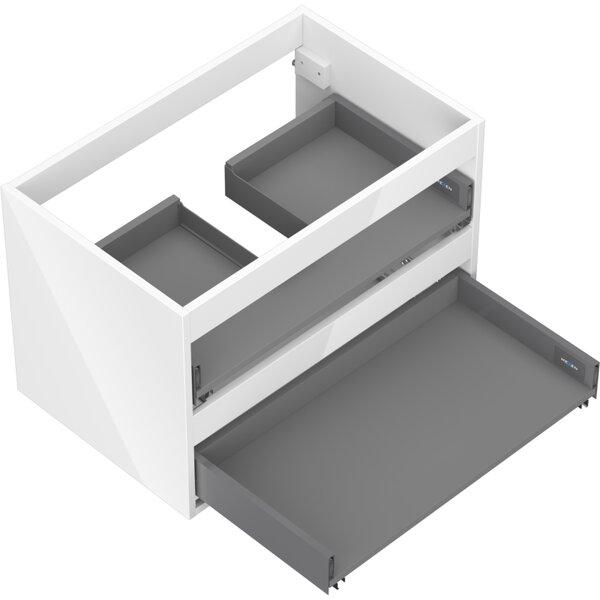Mexen Box-A, dulap suspendat 70 cm, 2 sertare, alb lucios, 91AX0-0700-470-2-00