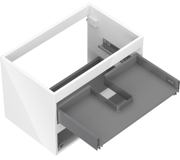 Mexen Box-A, dulap suspendat 70 cm, 2 sertare, alb lucios, 91AX0-0700-470-2-00