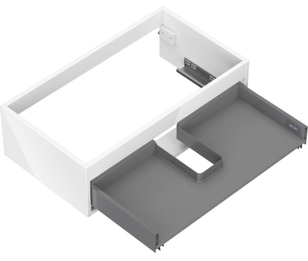 Mexen Box-A, dulap suspendat 80 cm, 1 sertar, alb lucios, 91AX0-0800-235-1-00