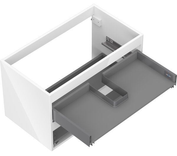 Mexen Box-A, dulap suspendat 80 cm, 2 sertare, alb lucios, 91AX0-0800-470-2-00