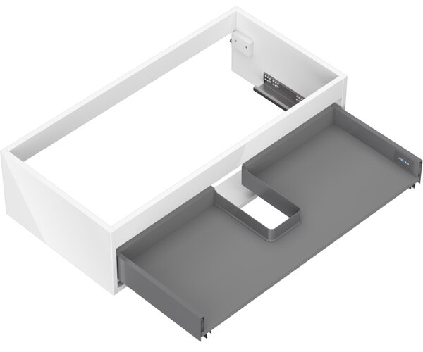 Mexen Box-A, dulap suspendat 90 cm, 1 sertar, alb lucios, 91AX0-0900-235-1-00