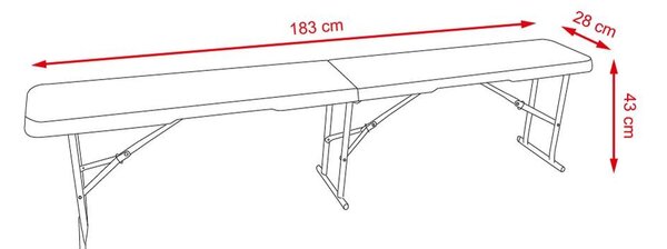 Bancă pliabilă catering/camping LINDAU