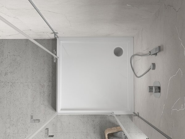 Mexen Flow+, cădiță de duș pătrată 90 x 90 cm, alb lucios, 46S109090H