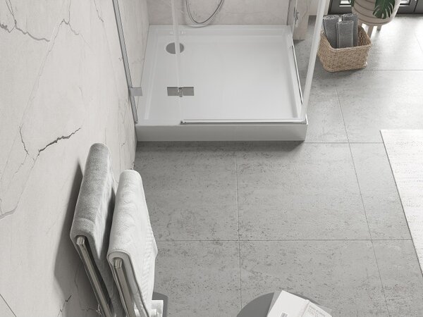 Mexen Flow+, cădiță de duș pătrată 90 x 90 cm, alb lucios, 46S109090H
