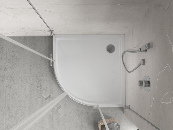 Cădiță de duș Mexen Flow+ rotundă 80 x 80 cm, alb lucios, 46Q108080H