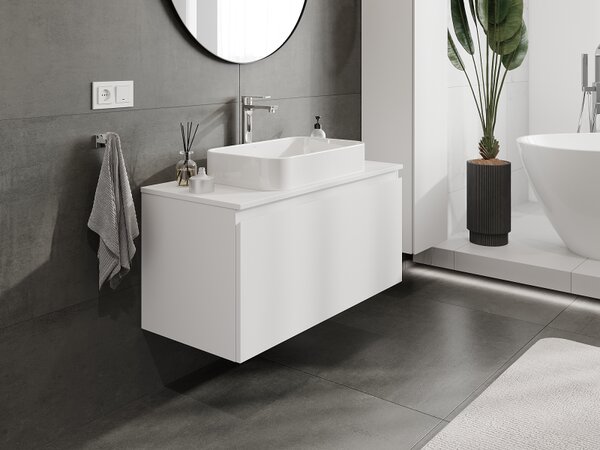 Mexen Orio, Dulap baie 100 cm, 1 sertar, alb mat, 91A10-10047-1-BF01