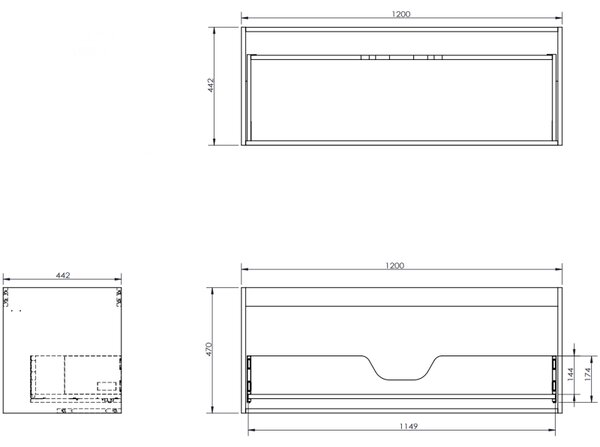 Mexen Orio, Dulap baie 160 cm cu lavoar dreapta Vela, 1S, 1D, alb mat, 91A13-16047-3-BBFF01-W23P01