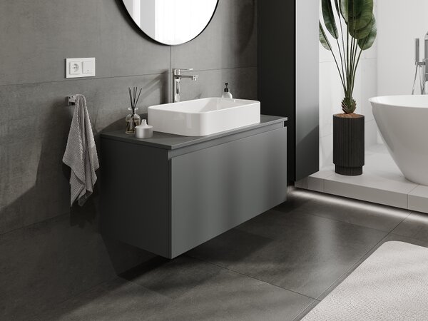 Mexen Orio, Dulap baie 100 cm, 1 sertar, grafit mat, 91A10-10047-1-BF66