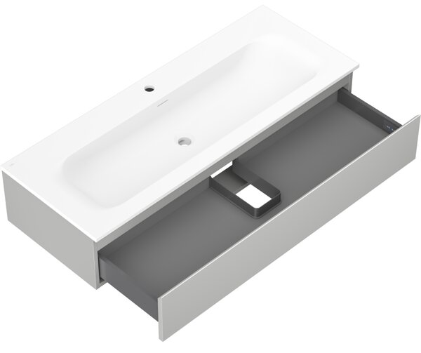 Mexen Orio, mobilier baie 120 cm cu lavoar Vela, 1 sertar, gri mat/alb mat, 91A10-12023-1-BF62-W23M01