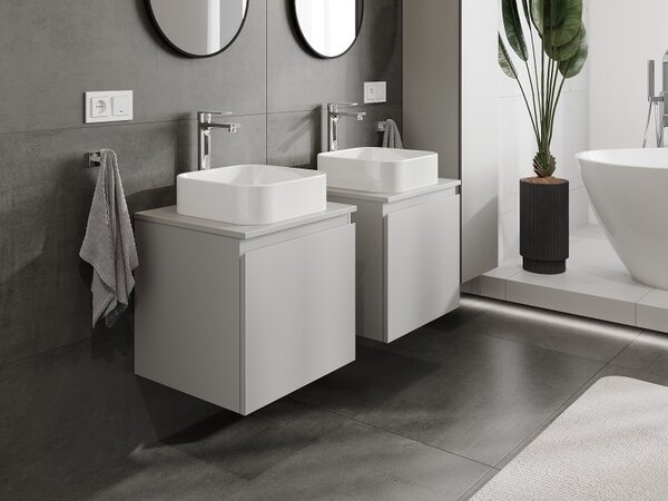 Mexen Orio, mobilier de baie 50 cm cu blat, 1 sertar, gri mat, 91A10-05047-1-BFC62