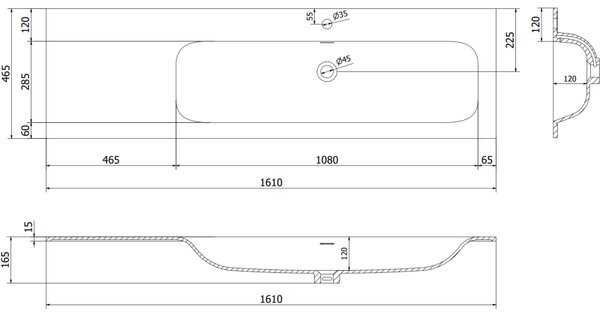 Mexen Orio, Dulap baie 160 cm cu lavoar dreapta Vela, 2S, 1D, alb lucios, 91A13-16047-3-BBFFF00-W23P00