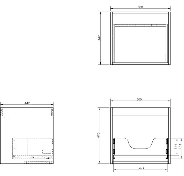Mexen Rivel, mobilier baie 50 cm, 1 sertar, canelat, stejar, 91A20-05047-1-BF81