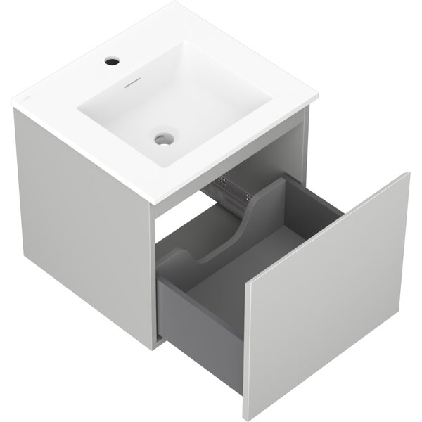 Mexen Orio, mobilier baie 50 cm cu lavoar Otis, 1 sertar, gri mat/alb mat, 91A10-05047-1-BF62-W18M01