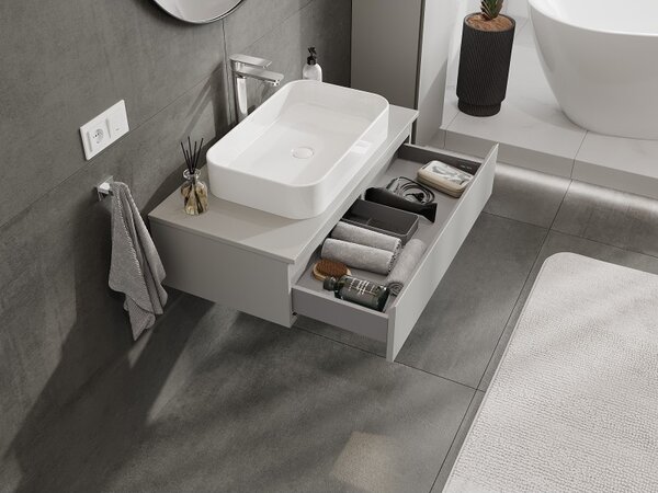 Mexen Orio, mobilier de baie 90 cm cu blat, 1 sertar, gri mat, 91A10-09023-1-BFC62