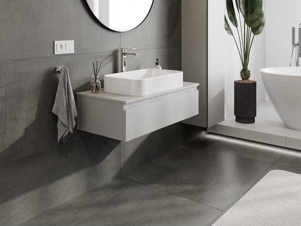 Mexen Orio, mobilier de baie 90 cm cu blat, 1 sertar, gri mat, 91A10-09023-1-BFC62