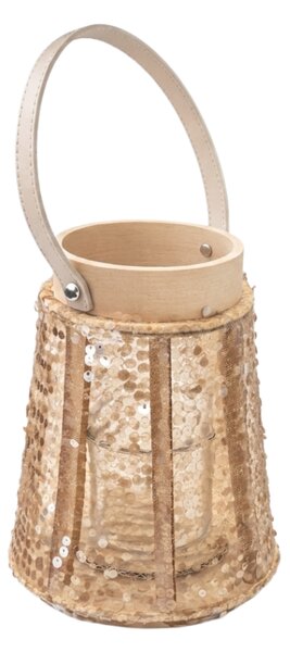Lanterna cu sclipici CONE GLAM 26 cm, natural
