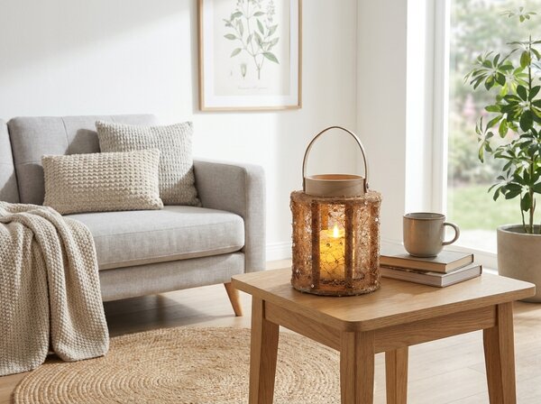 Lampa cu paiete NATUR GLAM 21 cm, natural