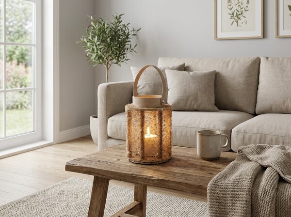 Lampa cu paiete NATUR GLAM 26 cm, natural