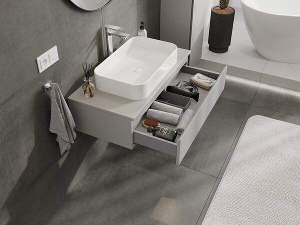 Mexen Orio, mobilier baie 90 cm, 1 sertar, gri mat, 91A10-09023-1-BF62