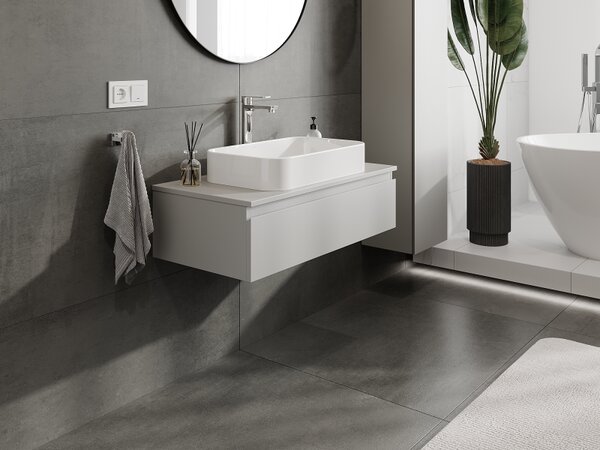 Mexen Orio, mobilier baie 90 cm, 1 sertar, gri mat, 91A10-09023-1-BF62