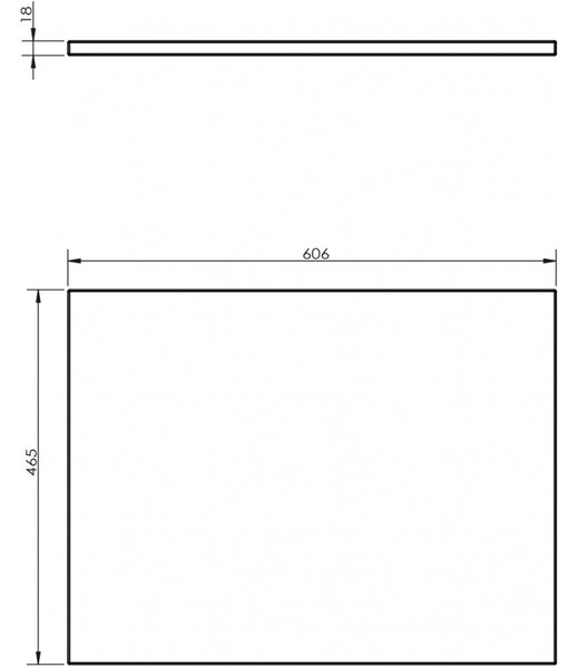 Blat de corp Mexen Uni, 60x46 cm, negru mat, 91AXX-0604-464-18-71