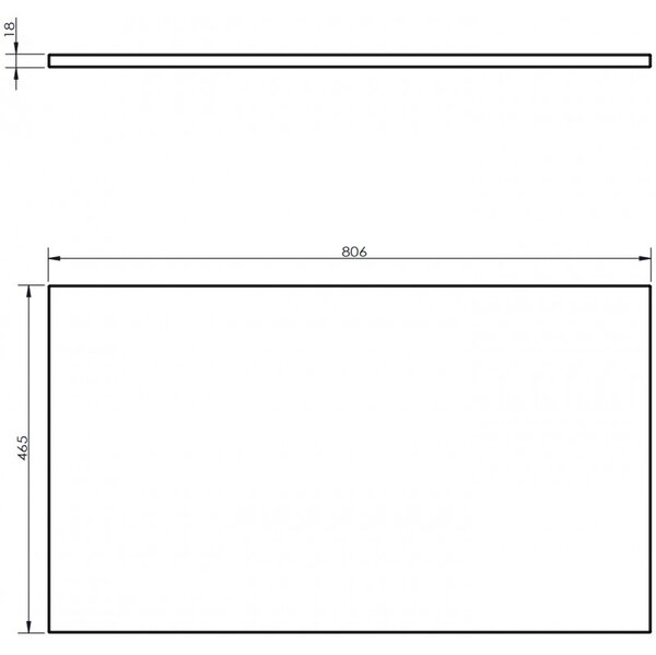 Mexen Uni, blat de mobilier 80x46 cm, stejar, 91AXX-0804-464-18-81