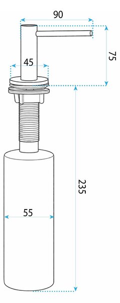Dispenser chuveta pentru detergent Rea DEX Brush Copper