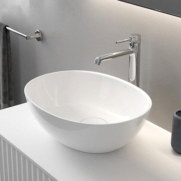 Ksuro 02 lavoar 47x36 cm ovale de blat alb luciu 20002000