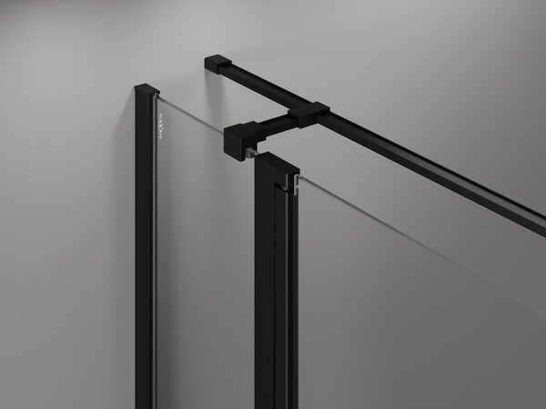Mexen Mist T, cabină de duș cu uși batante, stânga, 70 x 75 cm, sticlă transparentă de 8 mm, profil negru, 8A4T-075-070-70-70-L