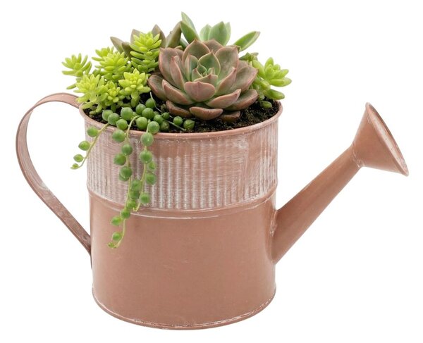 Ghiveci metalic stropitoare 13x25cm roz