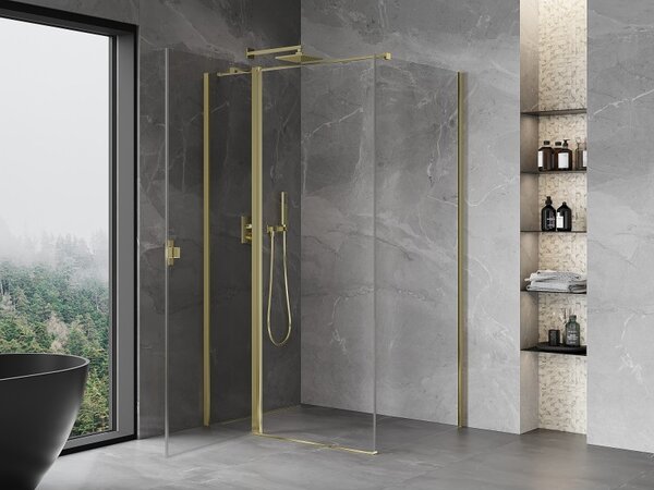 Mexen Mist T, cabină de duș cu uși batante, 70 x 95 cm, sticlă transparentă de 8 mm, profil auriu lucios, 8A4T-070-095-50-00