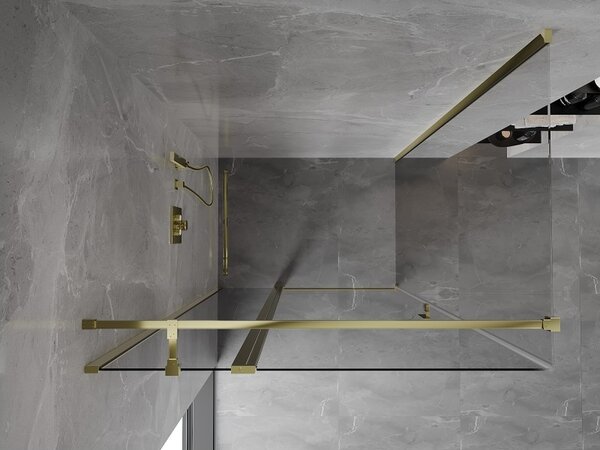 Mexen Mist T, cabină de duș cu uși batante, 70 x 95 cm, sticlă transparentă de 8 mm, profil auriu lucios, 8A4T-070-095-50-00