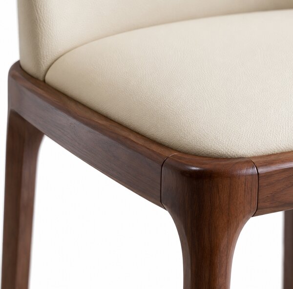 Scaun dining Selene Walnut & Cream piele ecologică