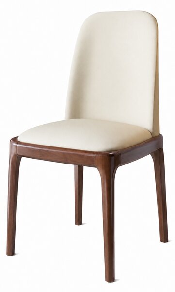 Scaun dining Selene Walnut & Cream piele ecologică