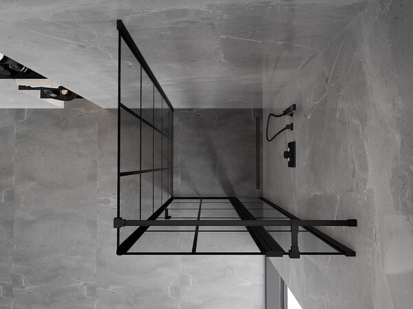 Mexen Mist T, cabină de duș cu uși batante, dreapta, 70 x 70 cm, sticlă transparentă de 8 mm, profil negru, 8A4T-070-070-70-77-P