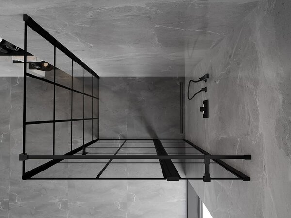 Mexen Mist T, cabină de duș cu uși batante, dreapta, 70 x 75 cm, sticlă transparentă de 8 mm, profil negru, 8A4T-070-075-70-77-P
