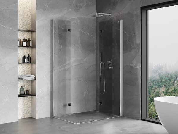 Mexen Mist-F Duo, cabină de duș pliabilă 70 x 75 cm, sticlă transparentă, profil cromat, 8A6-070L-075P-01-00