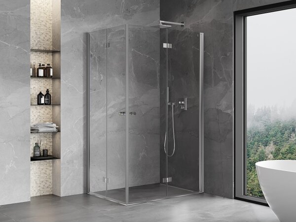 Mexen Mist-F Duo, cabină de duș pliabilă 70 x 75 cm, sticlă transparentă, profil cromat, 8A6-070L-075P-01-00