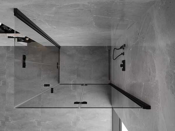Cabină de duș pliabilă Mexen Mist-F Duo 70 x 75 cm, sticlă transparentă, profil negru, 8A6-070L-075P-70-00