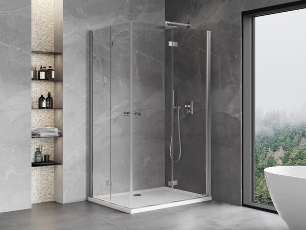 Mexen Mist-F Duo, cabină de duș pliabilă 70 x 75 cm, sticlă transparentă, profil cromat, 8A6-070L-075P-01-00